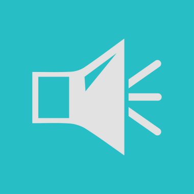 Hoparlör ses işareti simgesi. Ses sembolü. Düz tasarım stili. 