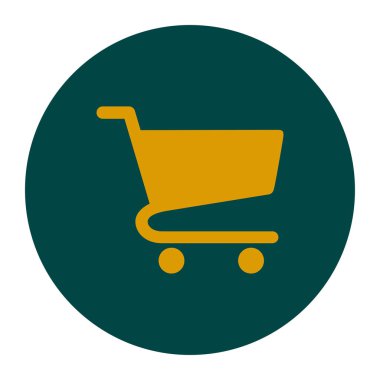 Grafik alışveriş düz simgesi. Bir ürünü Sepete Ekle.