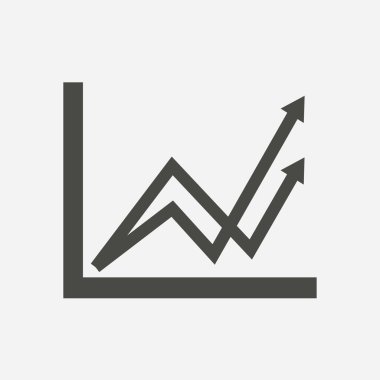 İş grafiği. Infographic. Grafik simgesini. Büyüyen grafik erkek. Düz tasarım stili.