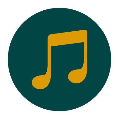 Müzik Not simgesi. Karakter dinleme şarkı. Düz tasarım stili.