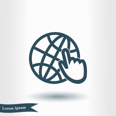 Küre simgesi. Düz tasarım stili dünya vektör simgeler.