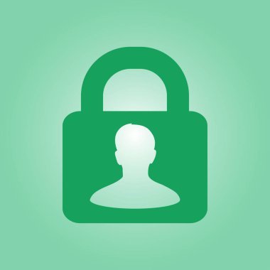 Kullanıcı oturum açma kimlik doğrulama simgesi. Düz tasarım stili.