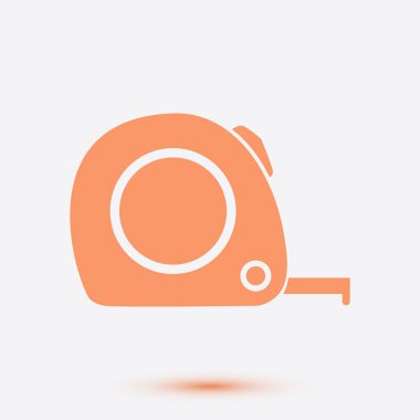  Mezura simgesi. Rulet inşaat sembolü. Boyutları ve ölçüleri. Bir kesim kartı oluşturma.