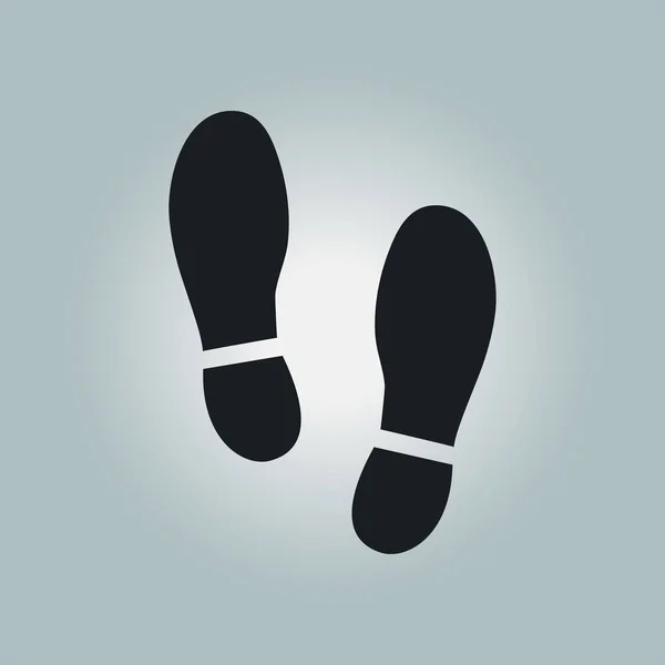 黑印鞋底鞋图标 平面设计风格 — 图库矢量图片