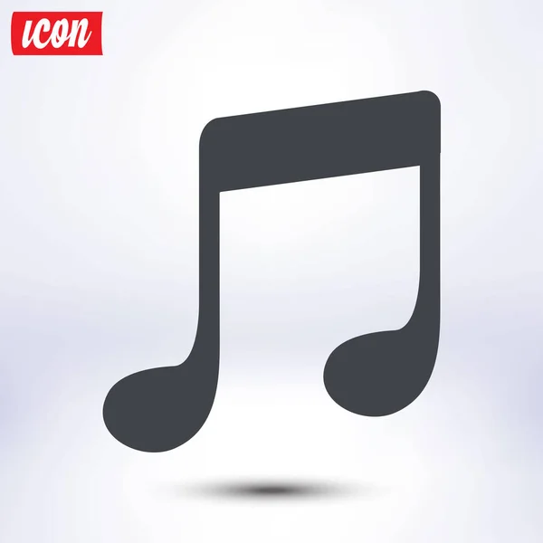 Icono Nota Musical Canción Escucha Carácter Estilo Diseño Plano — Vector de stock