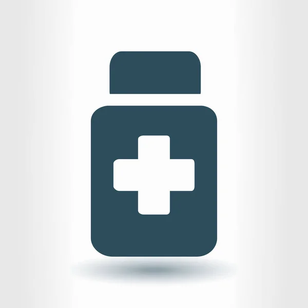 药品注册图标 装着药丸 平面设计风格 — 图库矢量图片
