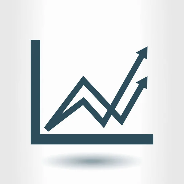 Üzleti Grafikon Infographic Diagram Ikonjára Növekvő Grafikon Simbol Lapos Kivitel — Stock Vector