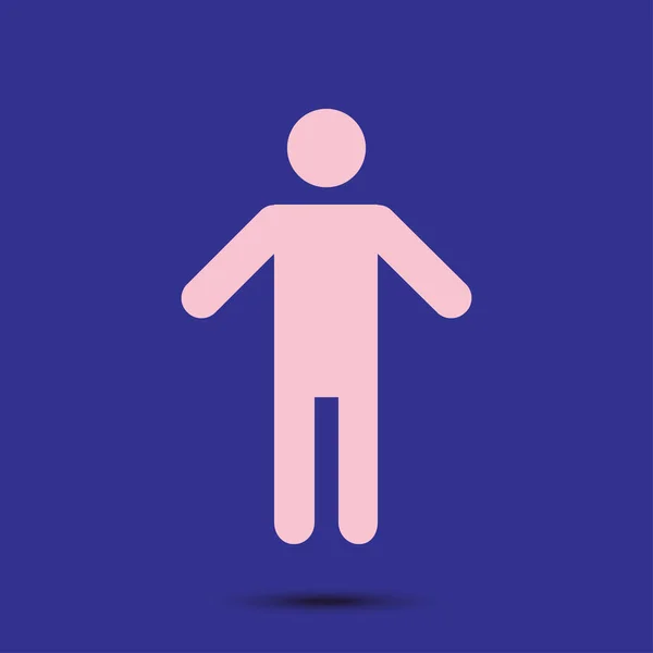 Icône Signe Masculin Humain Toilettes Masculines Style Plat Symbole Genre — Image vectorielle