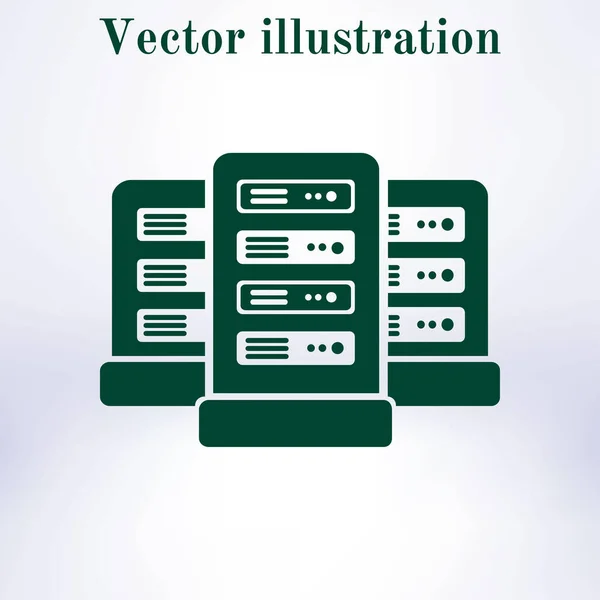 Síťové Servery Ikoně Datového Centra Styl Plochého Návrhu — Stockový vektor