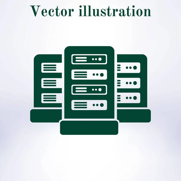 Servidores Rede Ícone Data Center Estilo Design Plano — Vetor de Stock