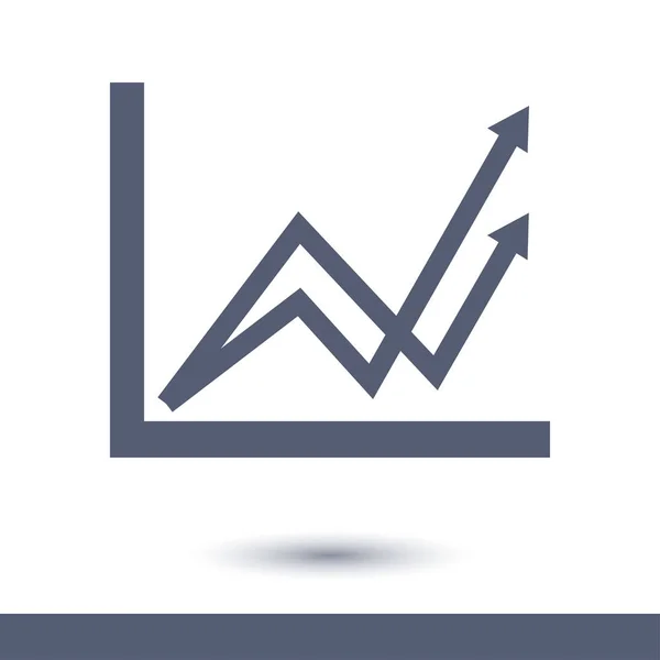 Üzleti Grafikon Infographic Diagram Ikonjára Növekvő Grafikon Simbol Lapos Kivitel — Stock Vector