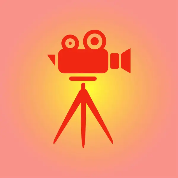 映画カメラのアイコン フラットなデザイン スタイル ベクトル — ストックベクタ