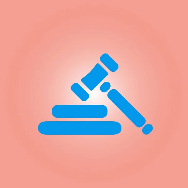 Auction Hammer Symbol Law Judge Gavel Icon Flat Design Style — Stock Vector