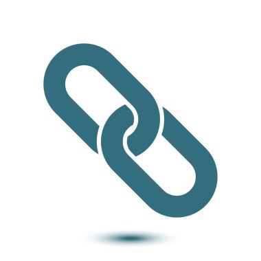 Bağlantı tek simge. Zincir bağlantı simgesi. Kaynağına bağlantı simgesi.