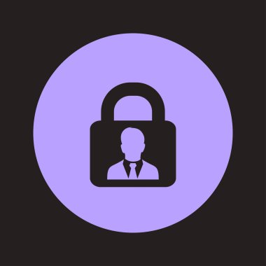 Kullanıcı oturum açma kimlik doğrulama simgesi. Düz tasarım stili.