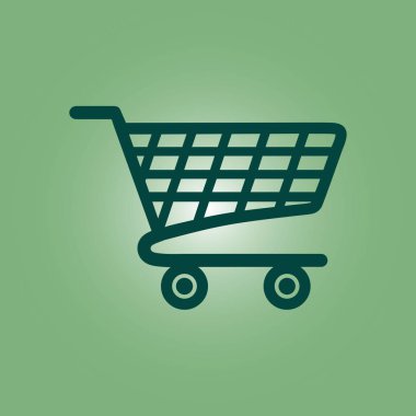 Grafik alışveriş düz simgesi. Bir ürünü Sepete Ekle.