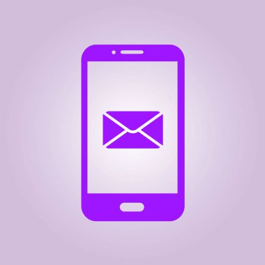 Akıllı telefon e-posta veya sms simgesi. Mobil posta işareti simgesi.