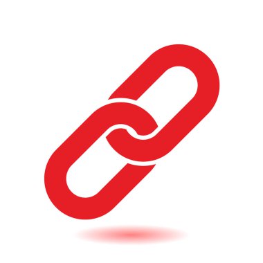 Bağlantı tek simge. Zincir bağlantı simgesi. Kaynağına bağlantı simgesi.