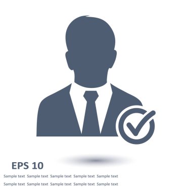 Kullanıcı işareti simgesi ekleyin. Arkadaş simgesi eklemek. Düz tasarım stili.