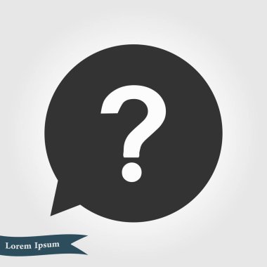 Soru işareti işareti simgesi. Yardım simgesi. SSS işareti. Düz tasarım stili. 