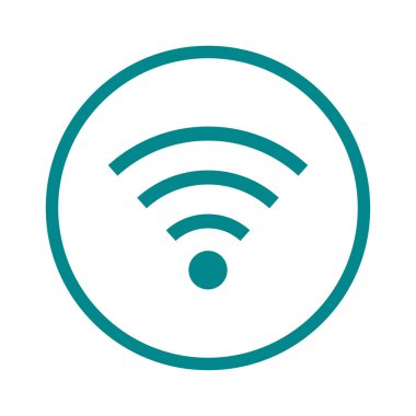 WiFi sembolü. Vektör kablosuz ağ kutsal kişilerin resmi. Düz tasarım stili.
