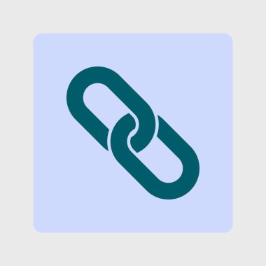 Bağlantı tek simge. Zincir bağlantı simgesi. Kaynağına bağlantı simgesi.