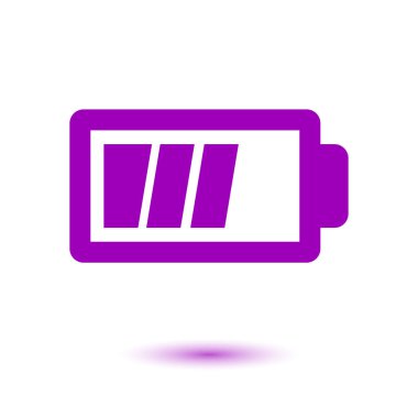 Pil şarj simge vektör. Düz tasarım stili.