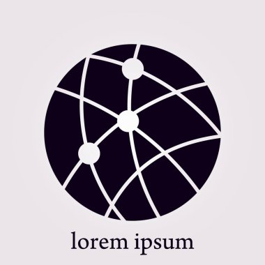 Küresel teknoloji veya sosyal ağ simge işareti simgesi.