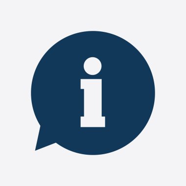 Bilgi: konuşma balonu sembolü. Düz tasarım stili