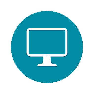 Bilgisayar ekran işareti simgesi. Düz tasarım stili.