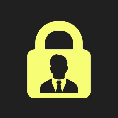 Kullanıcı oturum açma kimlik doğrulama simgesi. Düz tasarım stili.