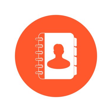 Adres defteri simge vektör. Düz tasarım stili. 