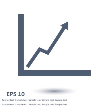 İş grafiği. Infographic. Grafik simgesini. Büyüyen grafik erkek. Düz tasarım stili.