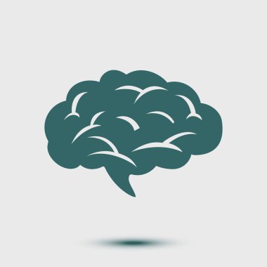 Beyin simgesi. İnsan akıllı akıllı zihin. Nöroloji sembolü.