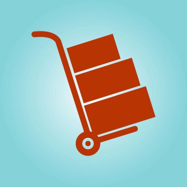 Kutuları simge kamyonla. El kamyon işareti simgesi.