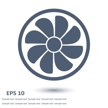Egzoz fan simge. Vantilatör sembolü. Düz tasarım stili.