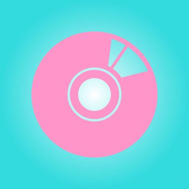 CD veya Dvd simgesini. Kompakt disk erkek. Düz tasarım stili.