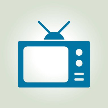 TV simgesi. Düz tasarım stili. Simge kitle iletişim araçları.  