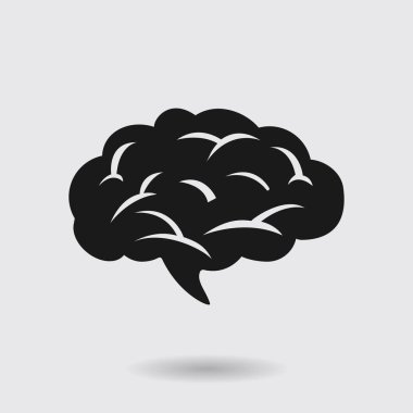 Beyin simgesi. İnsan akıllı akıllı zihin. Nöroloji sembolü.