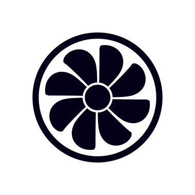 Egzoz fan simge. Vantilatör sembolü. Düz tasarım stili.