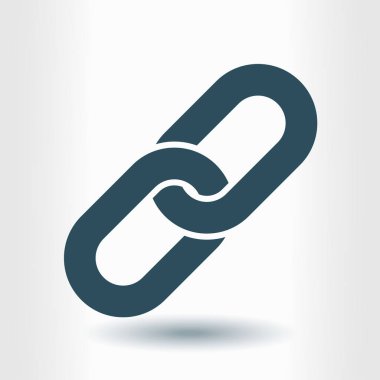 Bağlantı tek simge. Zincir bağlantı simgesi. Kaynağına bağlantı simgesi.