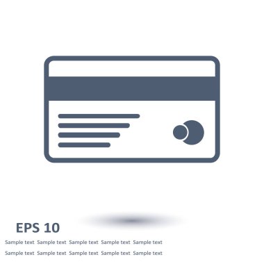 Vektör kredi kartı simgesi. Düz tasarım stili.