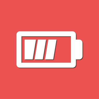 Pil şarj simge vektör. Düz tasarım stili.