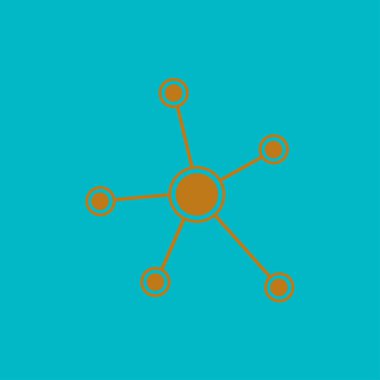 Sosyal ağ tek simge. Küresel teknoloji. İş sosyal bağlantıları ağ.