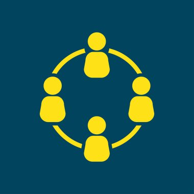 İletişim konsepti. Sosyal ağ tek simgesi. Küresel teknoloji İş dünyasındaki sosyal bağlantılar ağı.