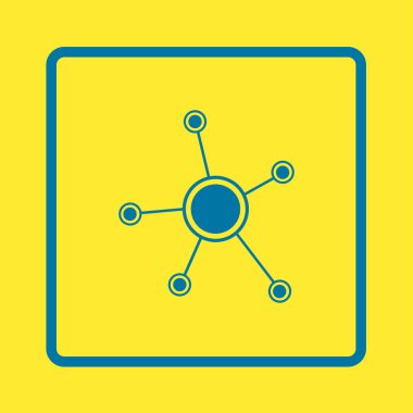 Sosyal ağ tek simge. Küresel teknoloji. İş sosyal bağlantıları ağ.