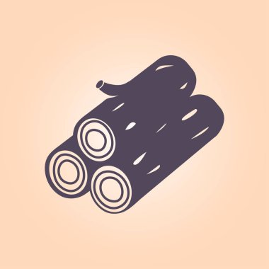 Ahşap simgesi. Tüm oduncu. Yenilenebilir kaynak simgesi.