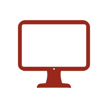 Bilgisayar ekran işareti simgesi. Düz tasarım stili.