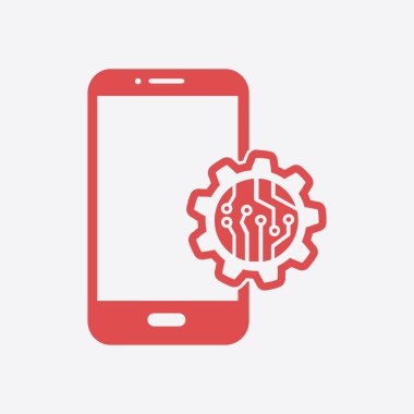 Teknolojik aygıt elektronik devre. Teknoloji düzeni kare simgesi. 