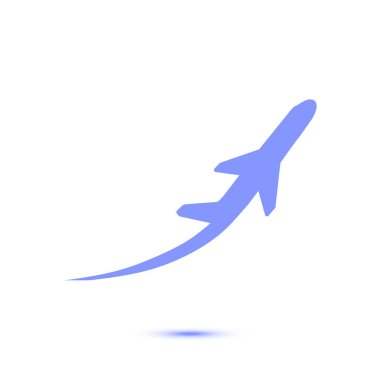 Uçak uçuş biletleri hava sinek seyahat kalkış siluet öğesi. Uçak sembolü. Seyahat etmek simge. Düz tasarım.